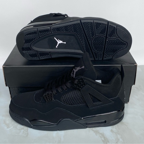 Brand New Retro 4 ‘Black Cat ‘ Men’s Black Athletic Sneakers - Picture 5 of 5